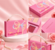 Cute Pink Metallic Eyeshadow Palette – Portable Pearl Bag Matte & Shimmer Eye Makeup