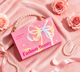 Cute Pink Metallic Eyeshadow Palette – Portable Pearl Bag Matte & Shimmer Eye Makeup